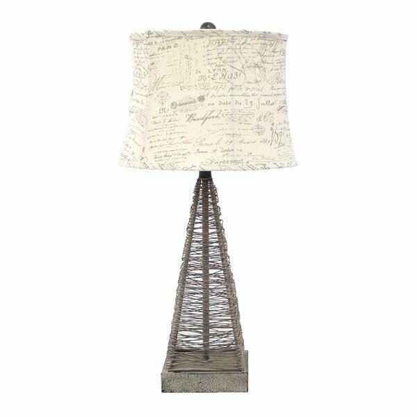 Haz Industrial Metal Table Lamp with Gentle Linen Shade HA3706323